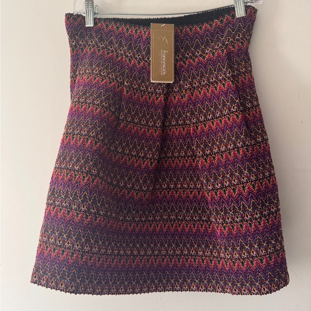 Annabella (Francesca’s) Woven Fun Colorful Chevron‎ High Waist Skirt